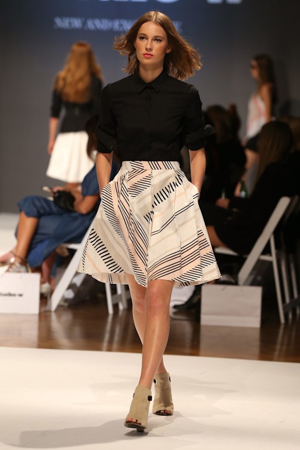 A model showcases designs by Studio.W.