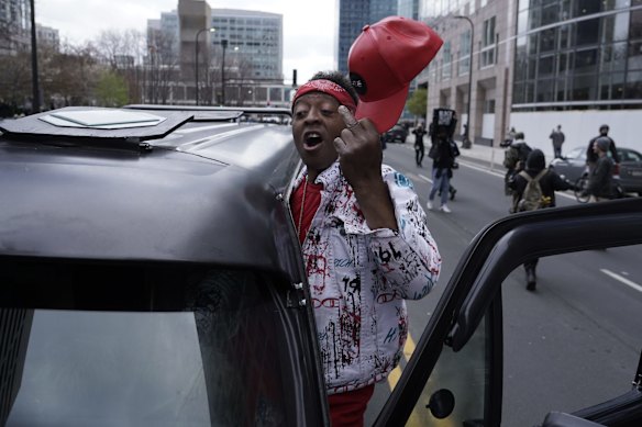 People cheer after a guilty verdict was announced at the trial of former Minneapolis police Officer Derek Chauvin for the 2020 death of George Floyd.