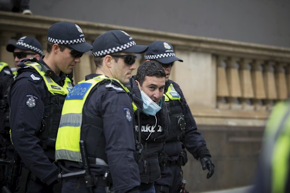 The rally against lockdown measures went ahead despite warnings from police earlier this week to stay at home.