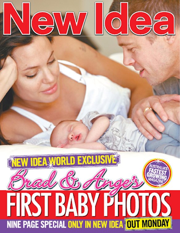 Brad Pitt and Angelina Jolie, in the first photo of baby Shiloh Nouvel in 2006. 