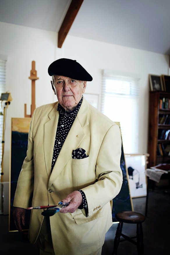 Veteran artist John Olsen photographed in earlier days. 
