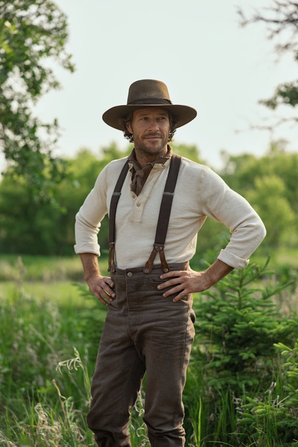Luke Bracey as Charles Ingalls in the reboot of Little House on the Prairie.