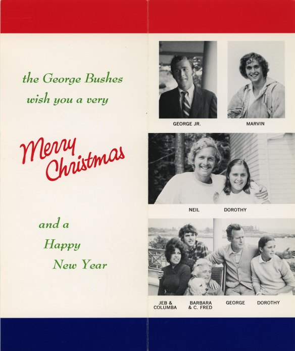 A 1974 Christmas card from George H.W. Bush and Barbara Bush. 
