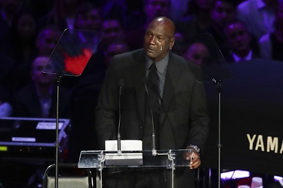 NBA legend Michael Jordan was very emotional during his speech.