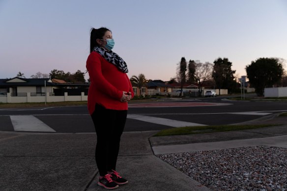 Vanessa, 32, can work from home but is worried about her partner, a bus driver, and her father, a courier, catching COVID-19 at work. The family live in Wakeley near the Fairfield showground, on a property with one house for Vanessa and her partner and another for Vanessa’s parents and grandmother. It is especially nerve-wracking because Vanessa is 29 weeks pregnant and not yet vaccinated - she has an appointment for her first jab next week.