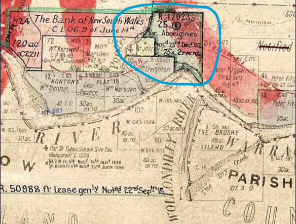 Some of the indigenous cultural heritage information contained in a government-commissioned study for the project to raise Warragamba Dam wall. This map shows land set aside for traditional owners.