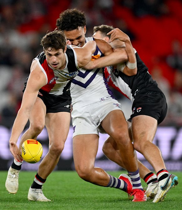 Jack Steele of the Saints in action.