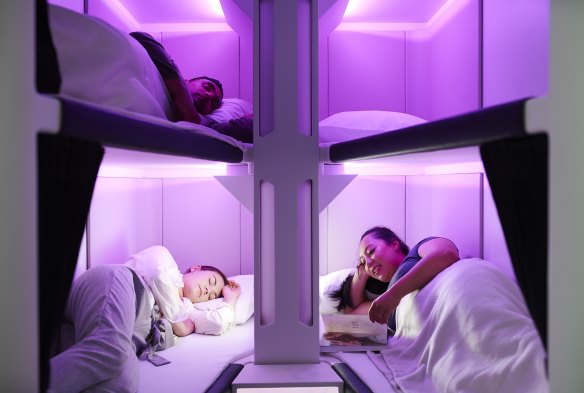 Air New Zealand’s bunk beds in the sky.