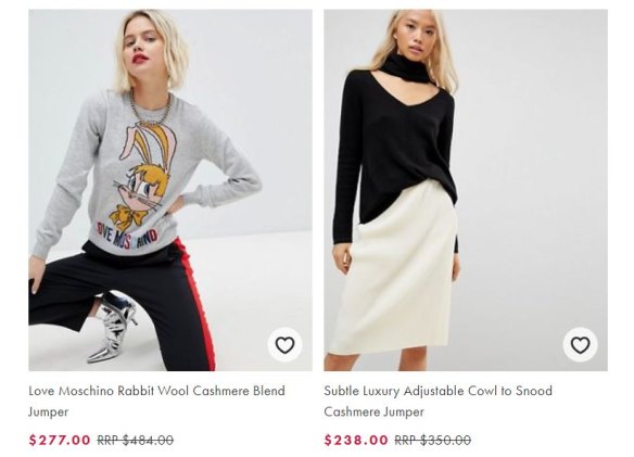 ASOS is phasing out cashmere, among other materials.