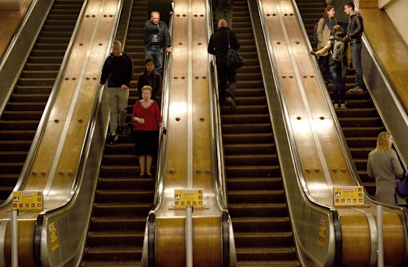 The old wooden escalators at Wynyard Railway Station are some of the few remaining wooden escalators in use around the world and who's fate is to be decided soon with the major upgrading of the station.