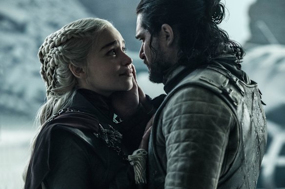 Jon Snow tells Daenerys of his love for her moments before he drives a sword through her chest.