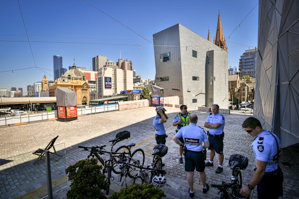 Police at Federation square.