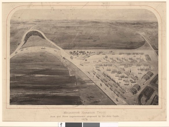 Melbourne Harbour Trust : dock and river improvements proposed, 1879. Port of Melbourne. Credit: Sir John Coode/State Library of Victoria