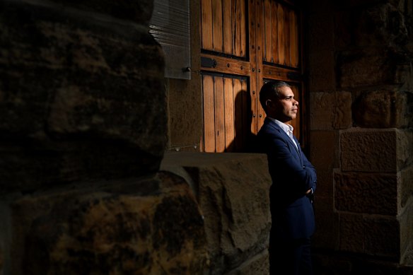 SecureLogic Chief Executive Officer Santosh Devaraj poses for a portrait at Barangaroo, Sydney. Mr Devaraj is speaking about cybersecurity and Government informational technology processes.
