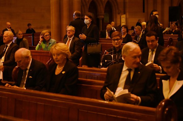 Former PM John Howard and Former Premier Nick Greiner arriving.