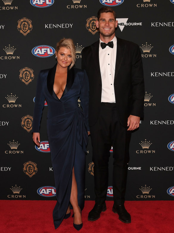 Emma and Tom Hawkins on the red carpet.