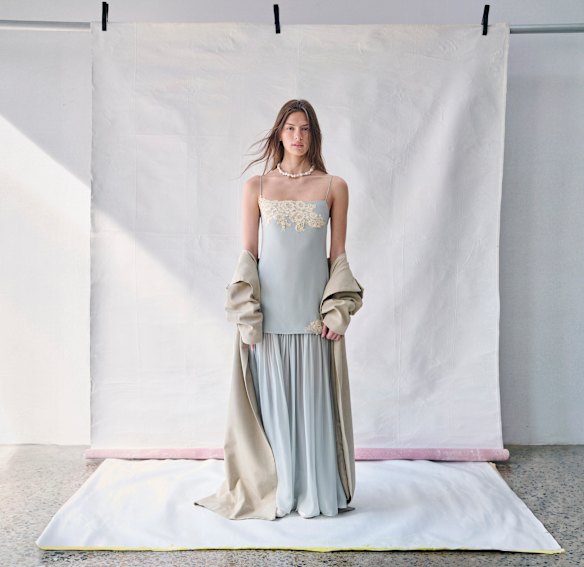 Sir
“Noria” dress, $690. Bianca Spender “Void” coat, $825. 