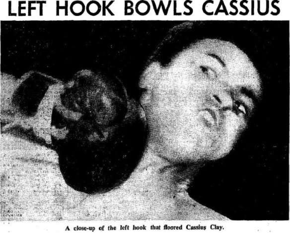 ‘Left hook bowls Cassius’. Published in Sydney Morning Herald, March 10, 1971.