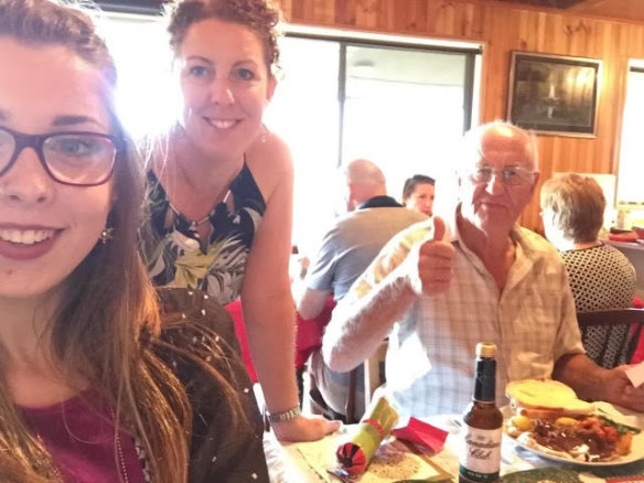 Russell Hill with granddaughter Jordan (left) and his daughter Debbie.