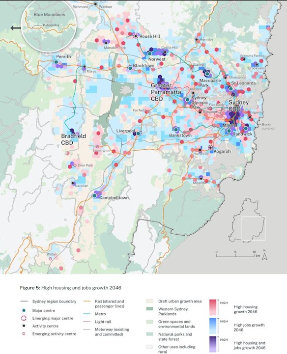 The NSW government’s Sydney Plan outlines how the city will accommodate population growth over the next 20 years.