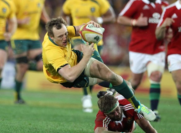 Jesse Mogg with his first touch.