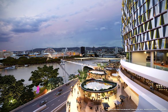 Artist impressions of the proposed Destination Brisbane Consortium.