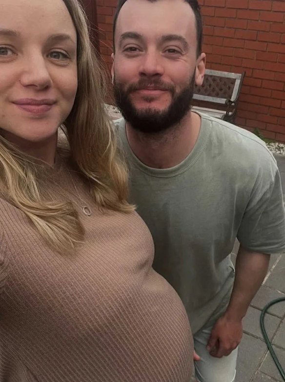 Stacey Warnecke and husband Nathan while she was pregnant with Axel, their only child.