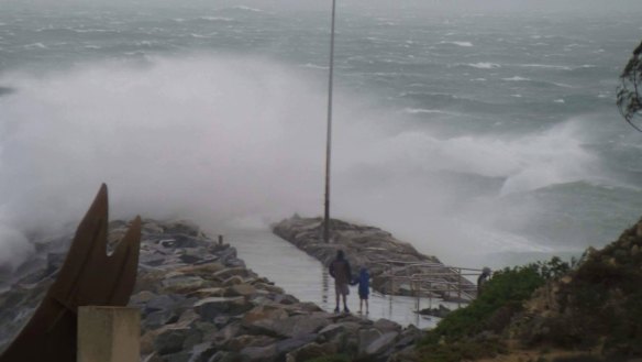 Wild scenes at Cottesloe.