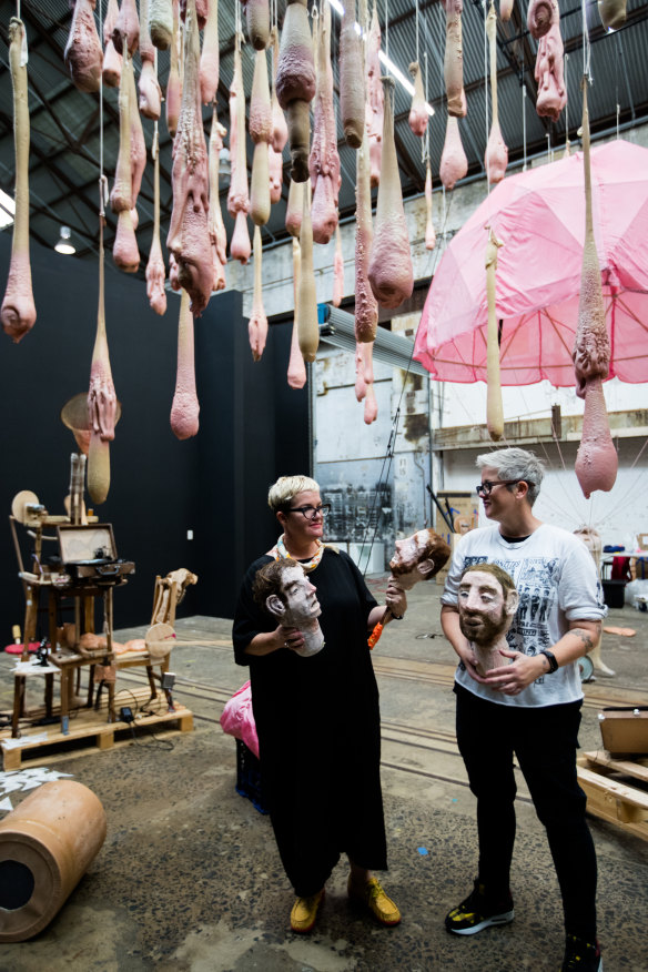 Mish Meijers and Tricky Walsh with their installation at Carriageworks as part of The National.