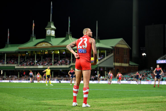 Quiet night: Lance Franklin was below his best against Melbourne but coach John Longmire has defended him from criticism that he played a selfish game.