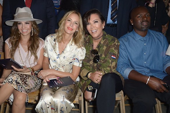 Kris Jenner wearing camouflage...in the front row at the #TOMMYNOW show. 