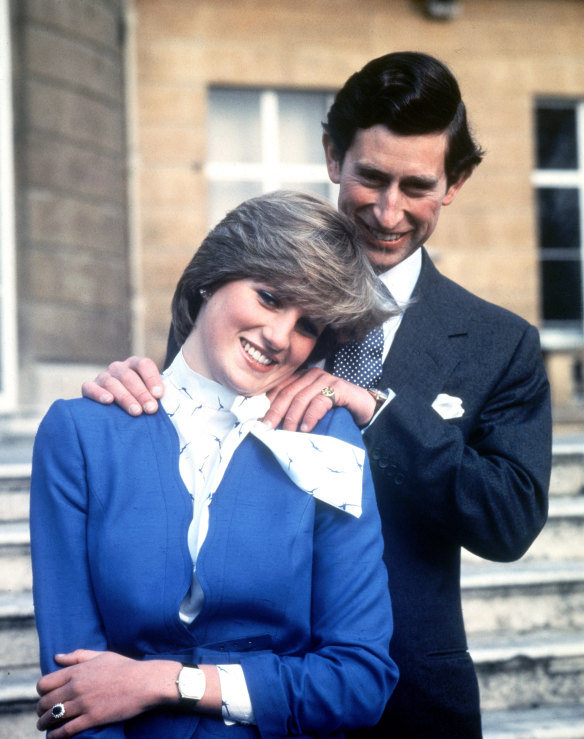 Prince Charles and Princess Diana after the announcement of their engagement on February 24, 1981. 