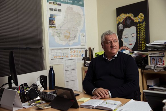 President of the Griffith Business Chamber Paul Pierotti in his office ahead of the Murray Darling Basin Authority River reflections conference.