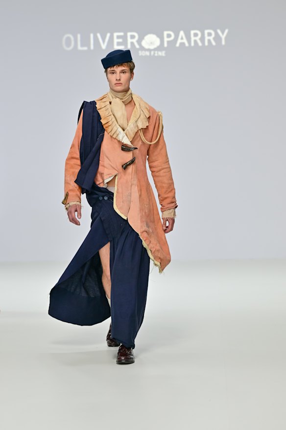 Oliver Parry from the TAFE Fashion Design Studio at Australian Fashion Week, MCA.