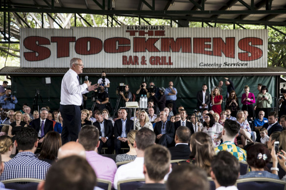 Scott Morrison was joined by a slew of Coalition ministers for a campaign rally in Brisbane.