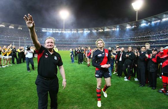 Saying goodbye with departing coach Kevin Sheedy, round 21, 2007, MCG. 