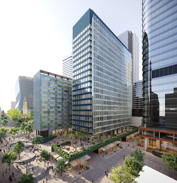 Planning authorities have approved plans to revamp the complex’s 14-storey Miller Street wing, and replace the rear Denison Street wing with a 22-storey office tower. The new owners say the plan is “unlikely to be activated”.