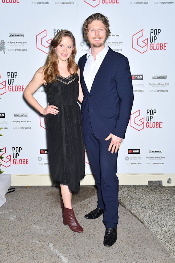 Emily Gruhl and Alastair Osment at the opening night of the Pop-up Globe.