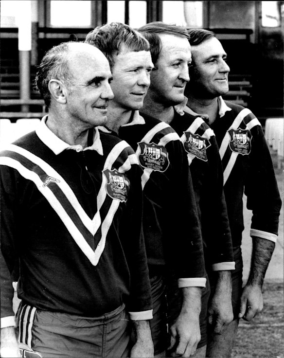 The Immortals of Rugby League announced in 1981.  All were captains of Australia during their career -  Clive Churchill, Bob Fulton, Johnny Raper and Reg Gesnier. 