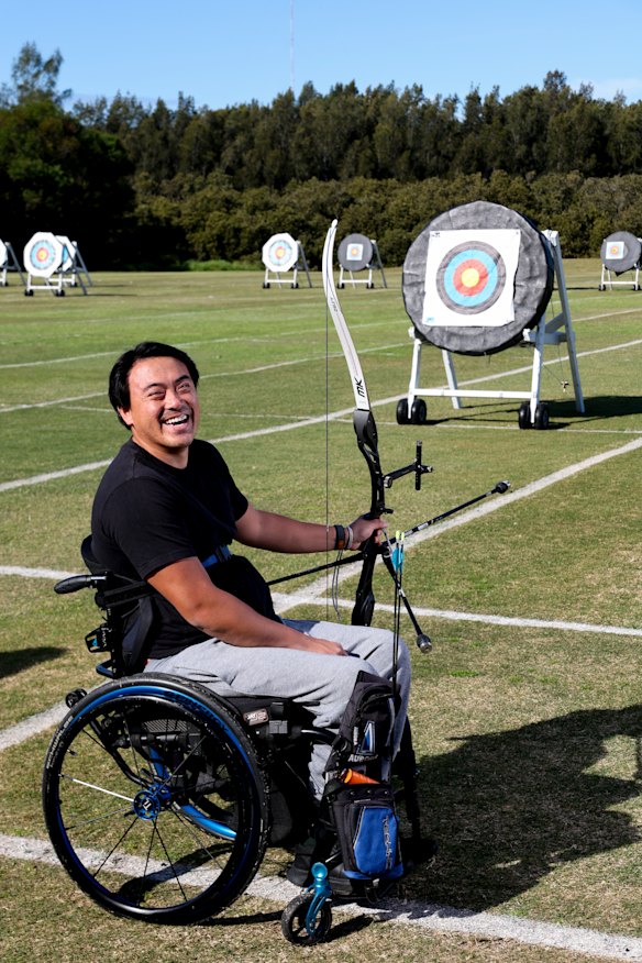 Disability advocate Jolly Duong, who is paraplegic, says exercise like archery helps him to deal with nerve pain and build mental resilience.