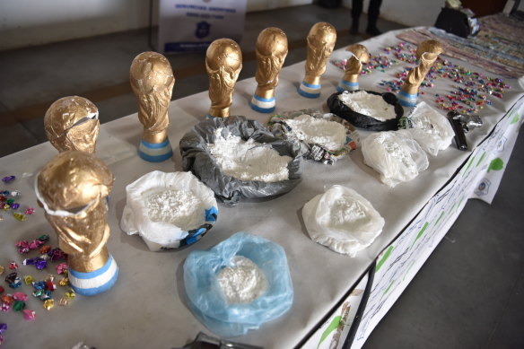 Unofficial merchandise:  Fake World Cup trophies stuffed with cocaine in Argentina.
