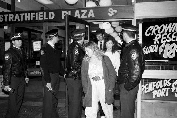 Police evacuate shoppers from Strathfield Plaza, Sydney, shortly after gunman, Wade Frankum, killed eight people and wounded six.