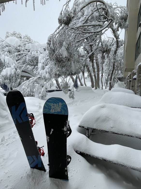 Snow at Mt Buller ahead of the opening weekend.
