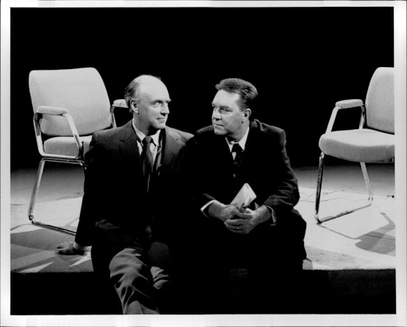 John Clarke (left) and Bryan Dawe.