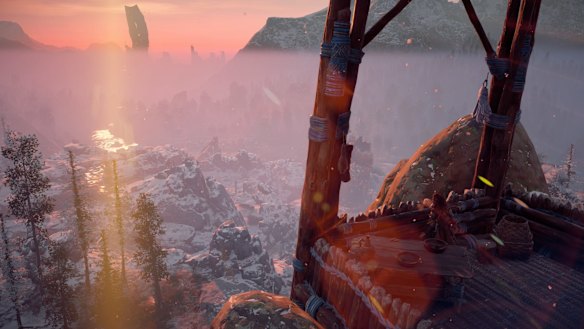 The same view at sunrise shows the differences in weather and light effects.