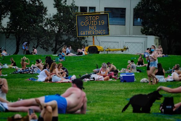 People enjoying the warm weather.