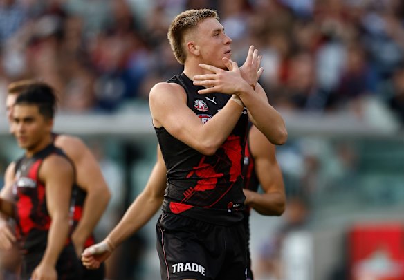 Tired of mediocrity: Bombers forward Nate Caddy.