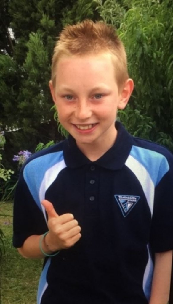 Aiden Robinson is missing in the Traralgon area.