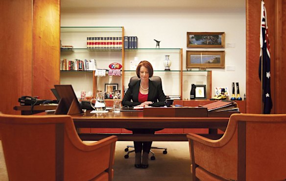 Prime Minister Julia Gillard during a press interview in her suite at Parliament House Canberra on Friday 17 September 2010. 