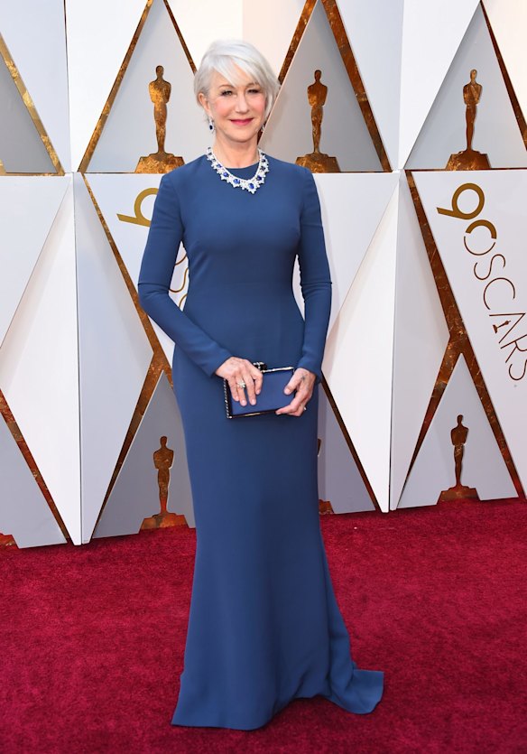 Helen Mirren arrives at the Oscar in Reem Acra.